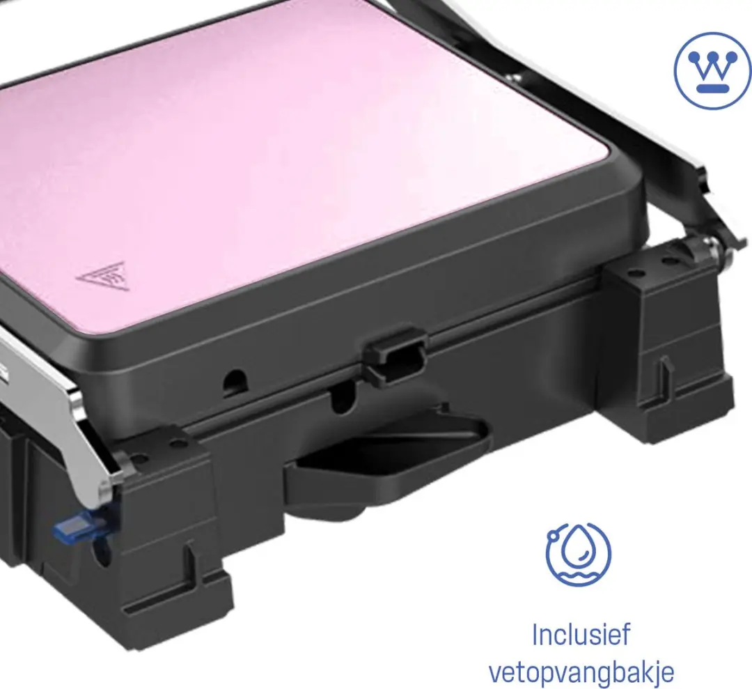 Westinghouse Retro Contactgrill WKCG907PK - 2200W - Roze