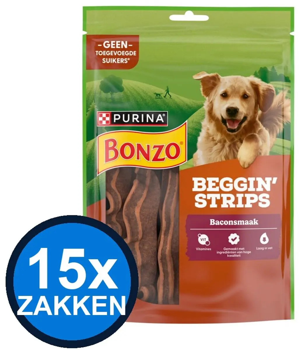 Bonzo Beggin Strips Bacon Honden Snacks
