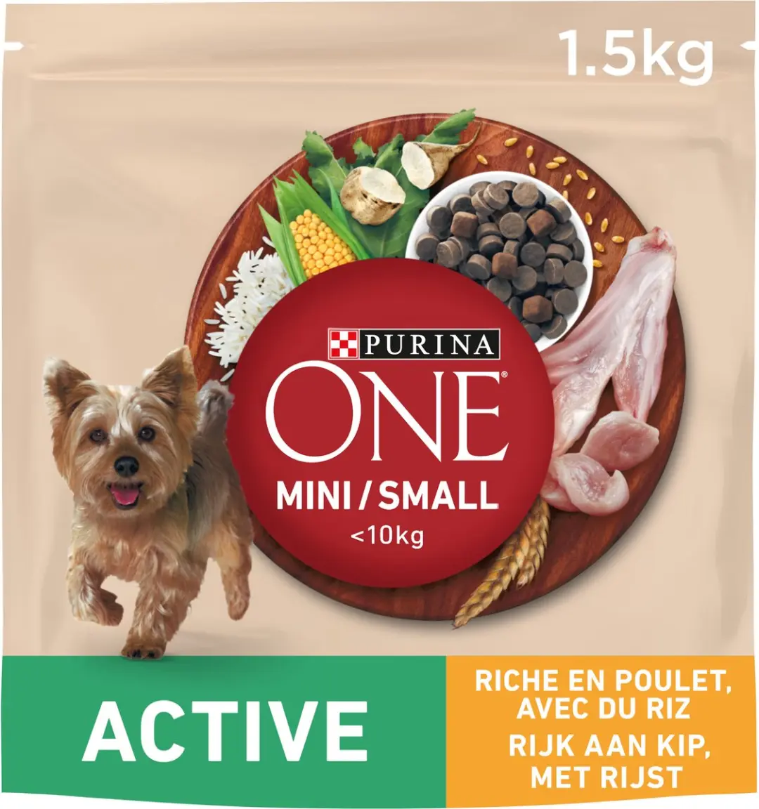 Purina One Mini Dog Active Kip & Rijst