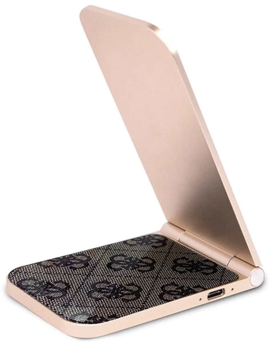 GUESS Pattern MagSafe Oplader 15W - 2in1 Opvouwbaar - Bruin