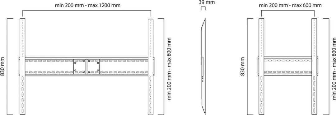 Neomounts LFD-W1500 TV Wandsteun - 100" - Zwart - afbeelding 6 van 6