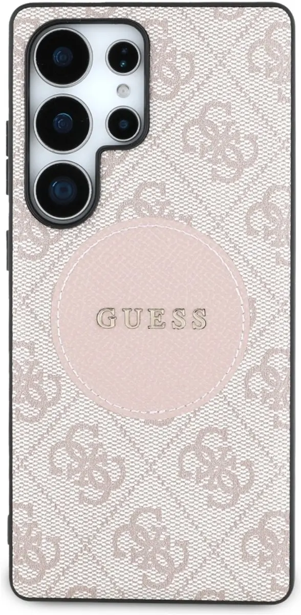 GUESS 4G Ring Cirkel Logo Hoesje S25 Ultra - Roze