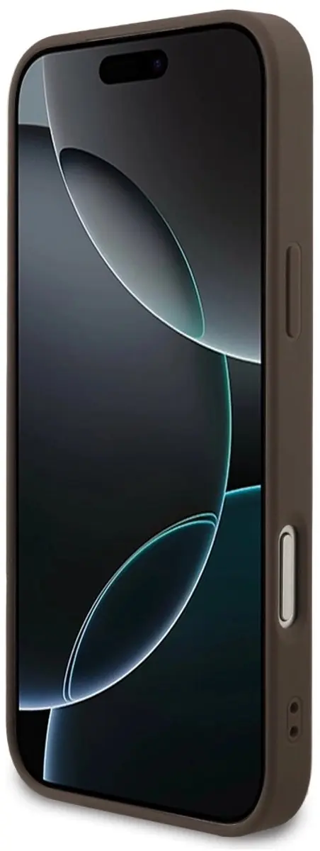 GUESS Case 4G Bandje Driehoek Logo iPhone 17 Pro Max MagSafe - Bruin