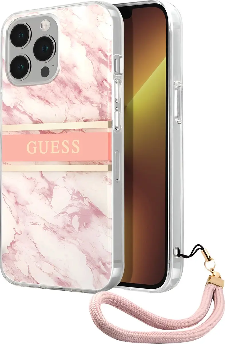 Guess Hardcase Backcover iPhone 13 Pro - Roze - MagSafe