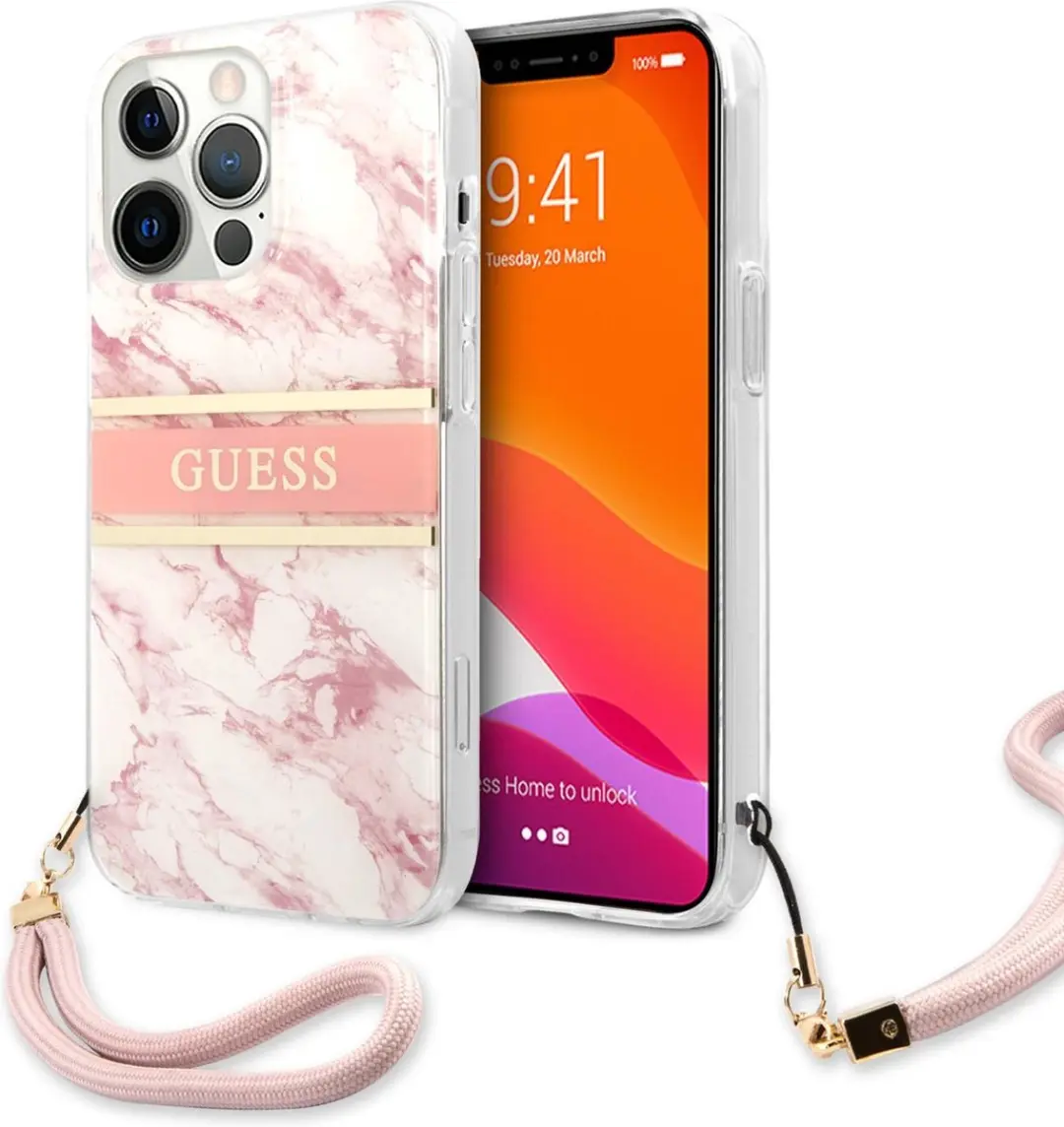 Guess Hardcase Backcover iPhone 13 Pro - Roze - MagSafe