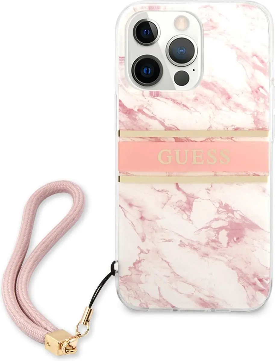 Guess Hardcase Backcover iPhone 13 Pro - Roze - MagSafe