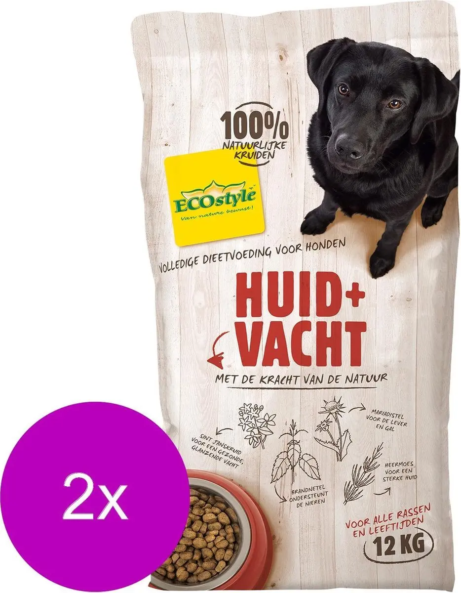 Vitastyle Huid + Vacht Hondenvoer - 2 x 12kg