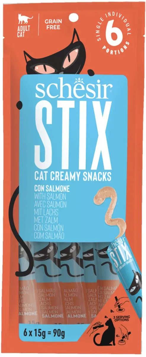 Schesir Kattensnacks Stix Zalm 12x15g