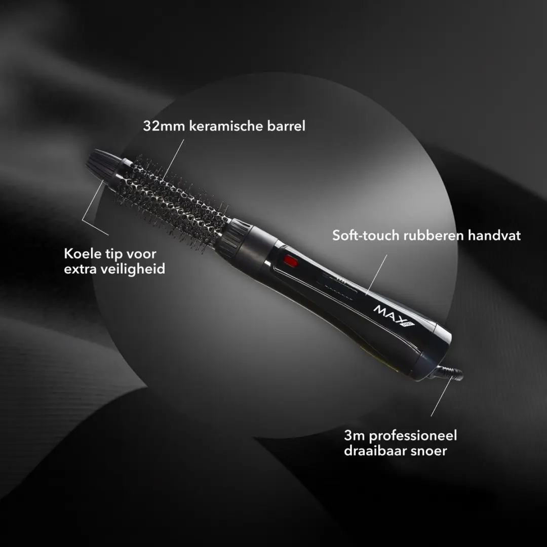 Max Pro Swift Airstyler 1000W - Föhnborstel - Zwart - afbeelding 6 van 6
