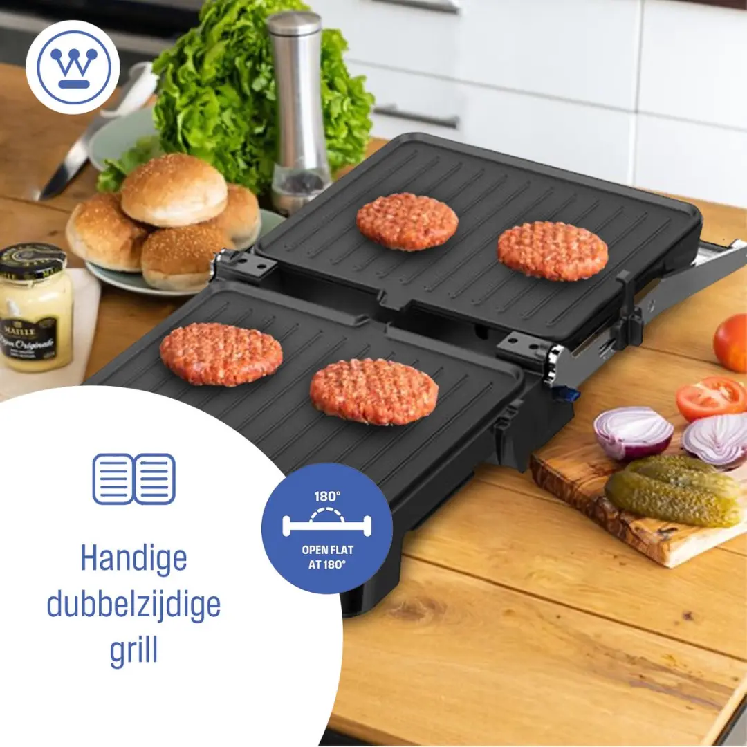 Westinghouse WKCG907BK Contactgrill - 2200W - Zwart