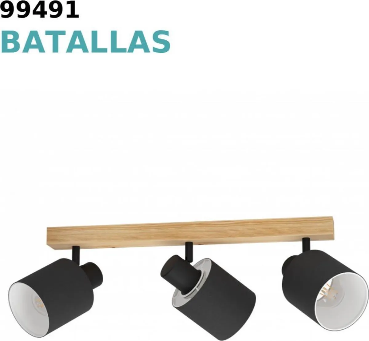 Eglo Batallas Spot E27 - 3 Lichtpunten 48cm - Bruin/Zwart/Wit