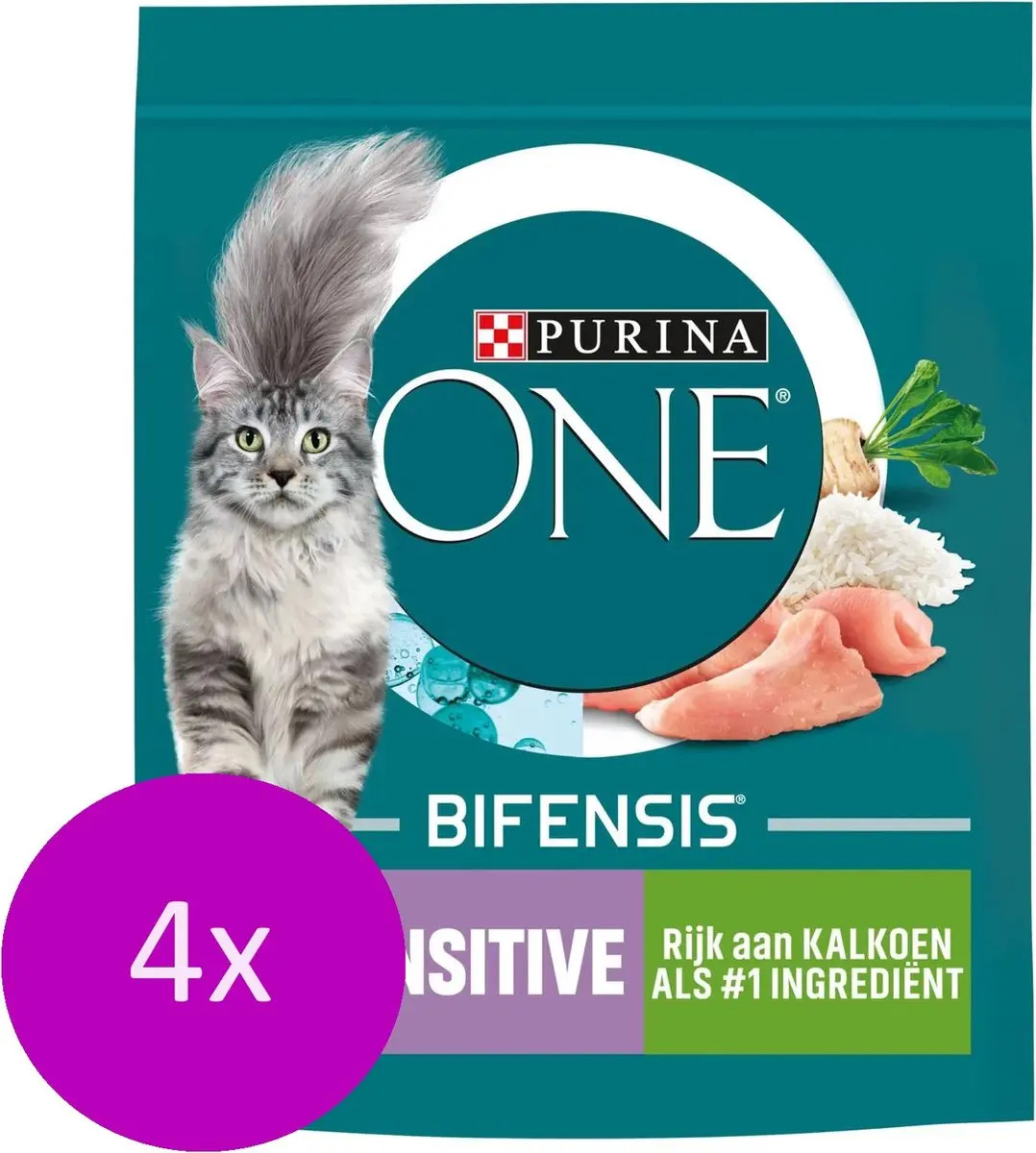 Purina One Sensitive Kalkoen & Rijst Kattenvoer 3,2kg