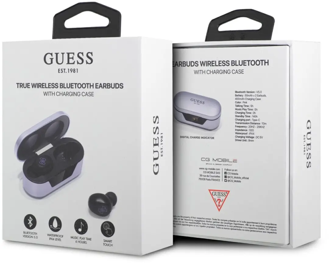 GUESS GUTWST31EU Bluetooth Hoofdtelefoon TWS - Paars