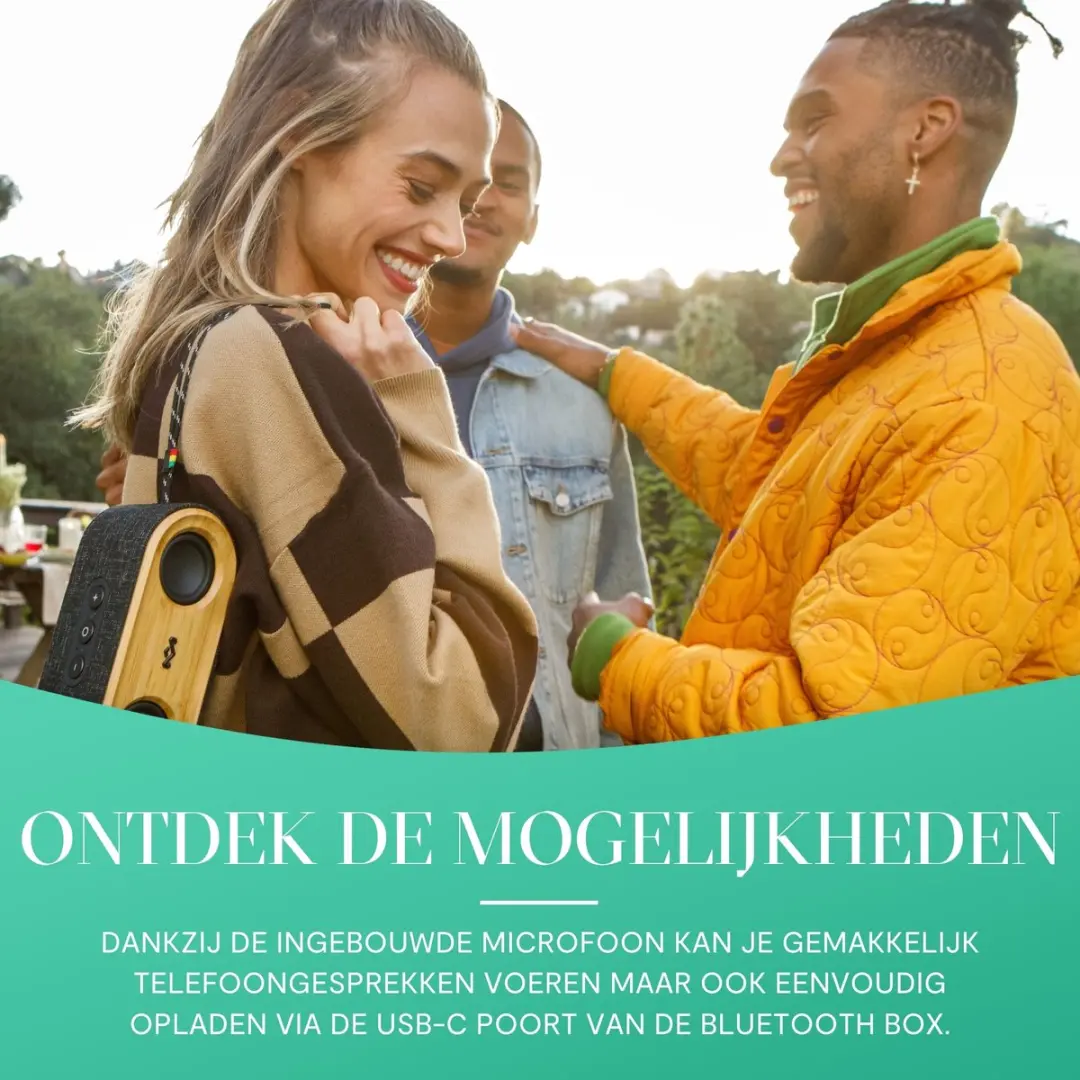 House of Marley Get Together 2 Mini Bluetooth Speaker EM-JA021 - Bruin/Zwart