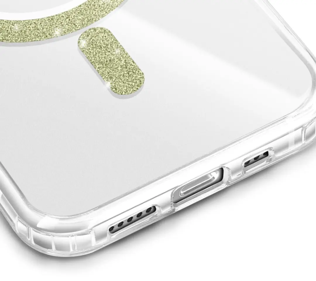 GUESS MagSafe Hoesje iPhone 17e Glitter Circle - Transparant