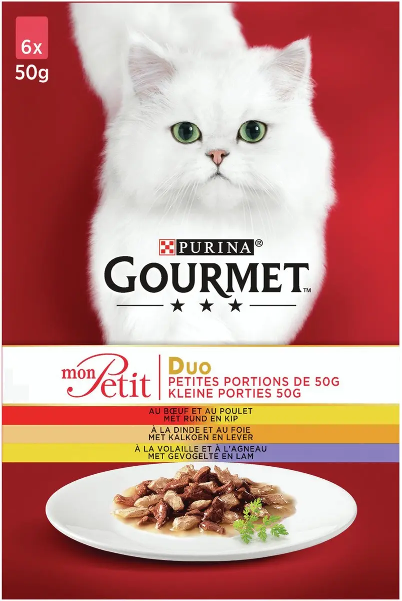 Gourmet Mon Petit Duo Vlees Kattenvoer - 6x50g