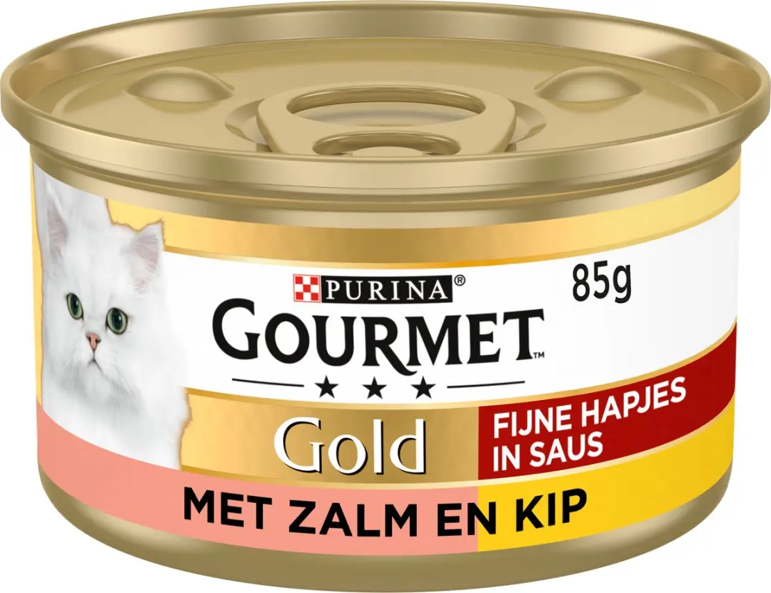 Gourmet Gold Fijne Hapjes Natvoer - Zalm & Kip - 24x85g