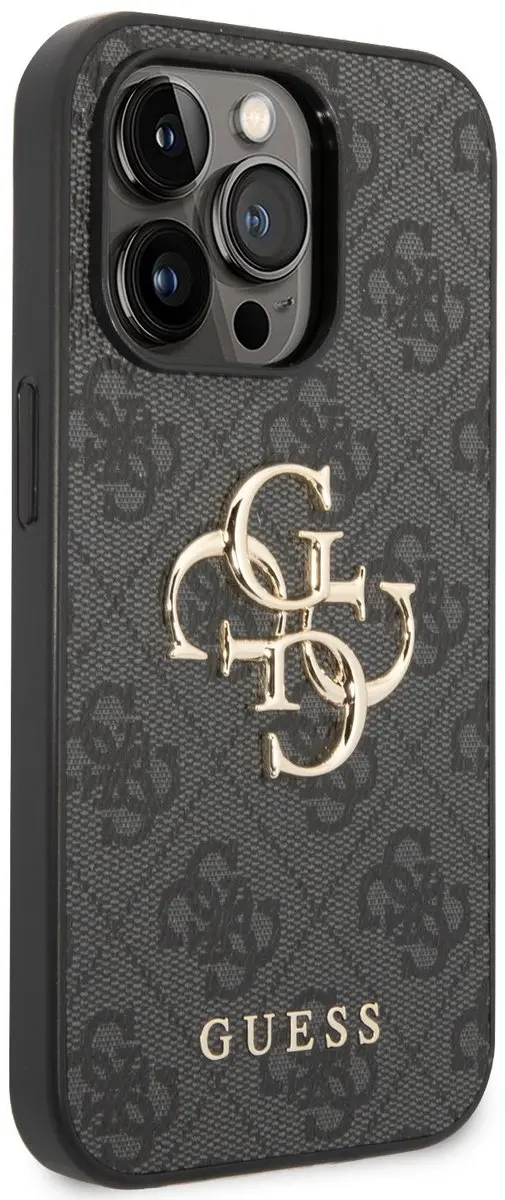 GUESS 4G Metal Logo Back Case - iPhone 15 Pro - Grijs