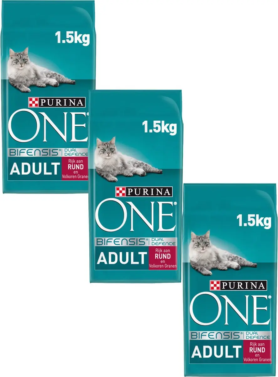 Purina ONE Adult Rund Granen Kattenvoer - 3x1.5kg