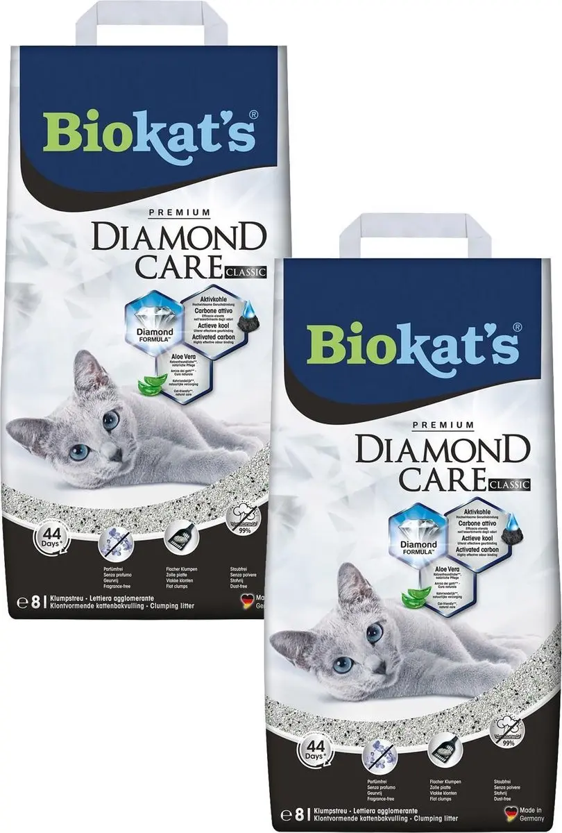 Biokat's Diamond Care Aloe Vera Kattenbakvulling - 16L (2x8L)