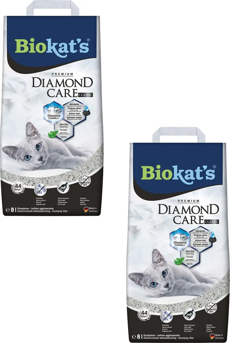 Biokat's Diamond Care Aloe Vera Kattenbakvulling - 16L (2x8L)