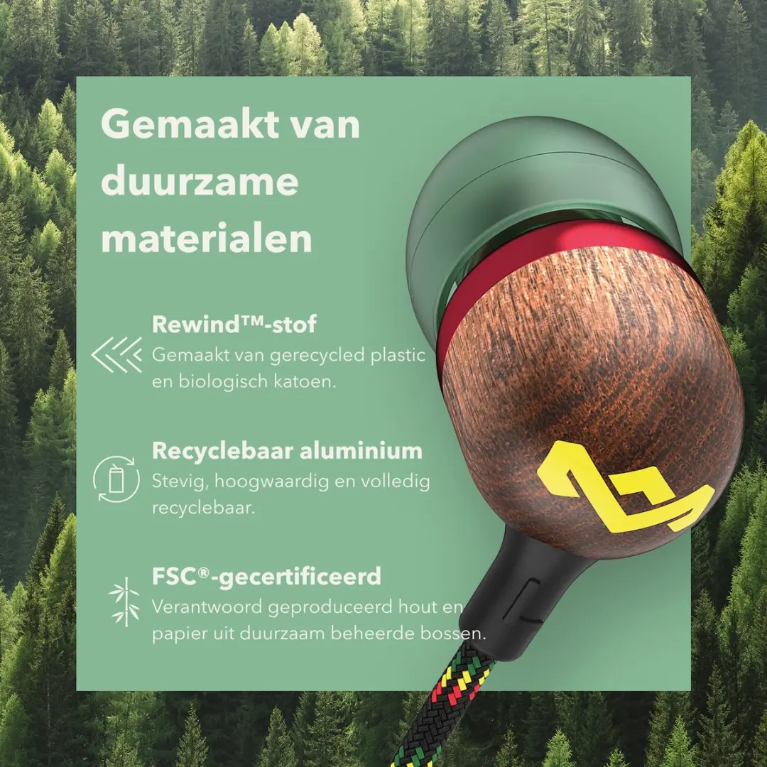 House of Marley Smile Jamaica USB-C Oortjes - Rasta