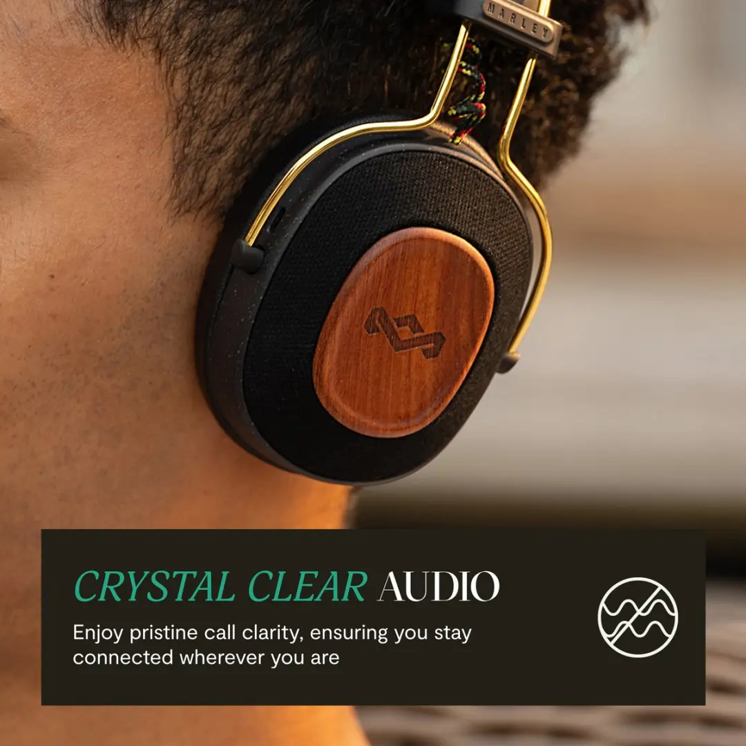 House of Marley Positive Vibration Riddim EM-JH135-RA Bluetooth Koptelefoon - Zwart/Goud - afbeelding 6 van 6
