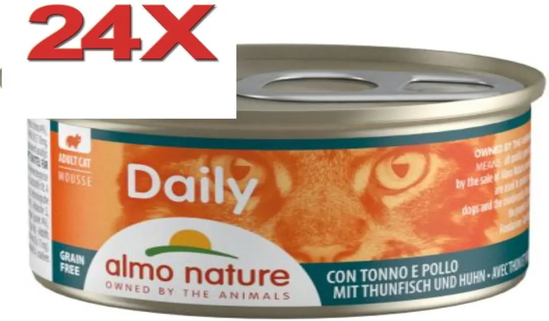 Almo Nature Dailymenu Kattenvoer Mousse Tonijn & Kip 24x85g