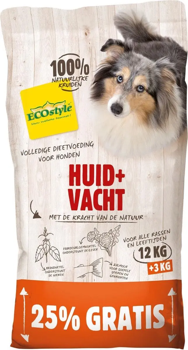 Vitastyle Huid + Vacht Bonusbag Hondenvoer 15 kg