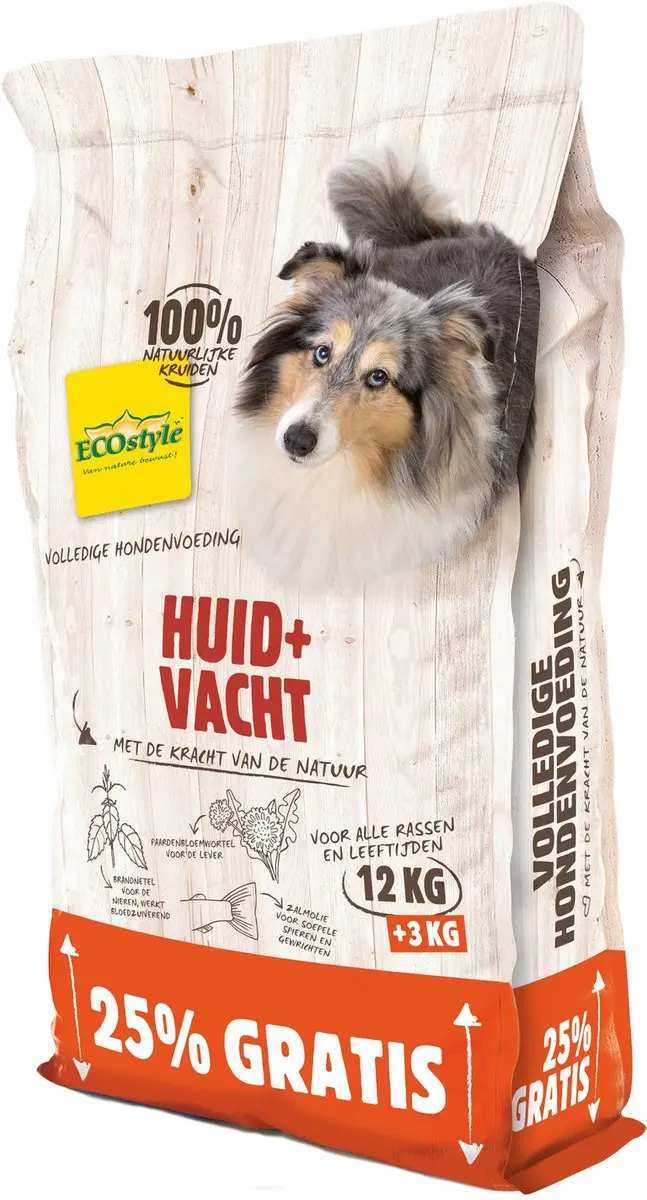 Vitastyle Huid + Vacht Bonusbag Hondenvoer 15 kg
