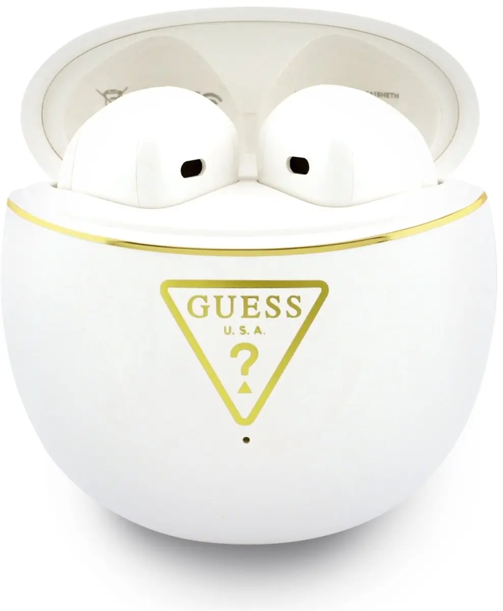 GUESS Gold Line Triangle TWS Hoofdtelefoons - Wit/Goud