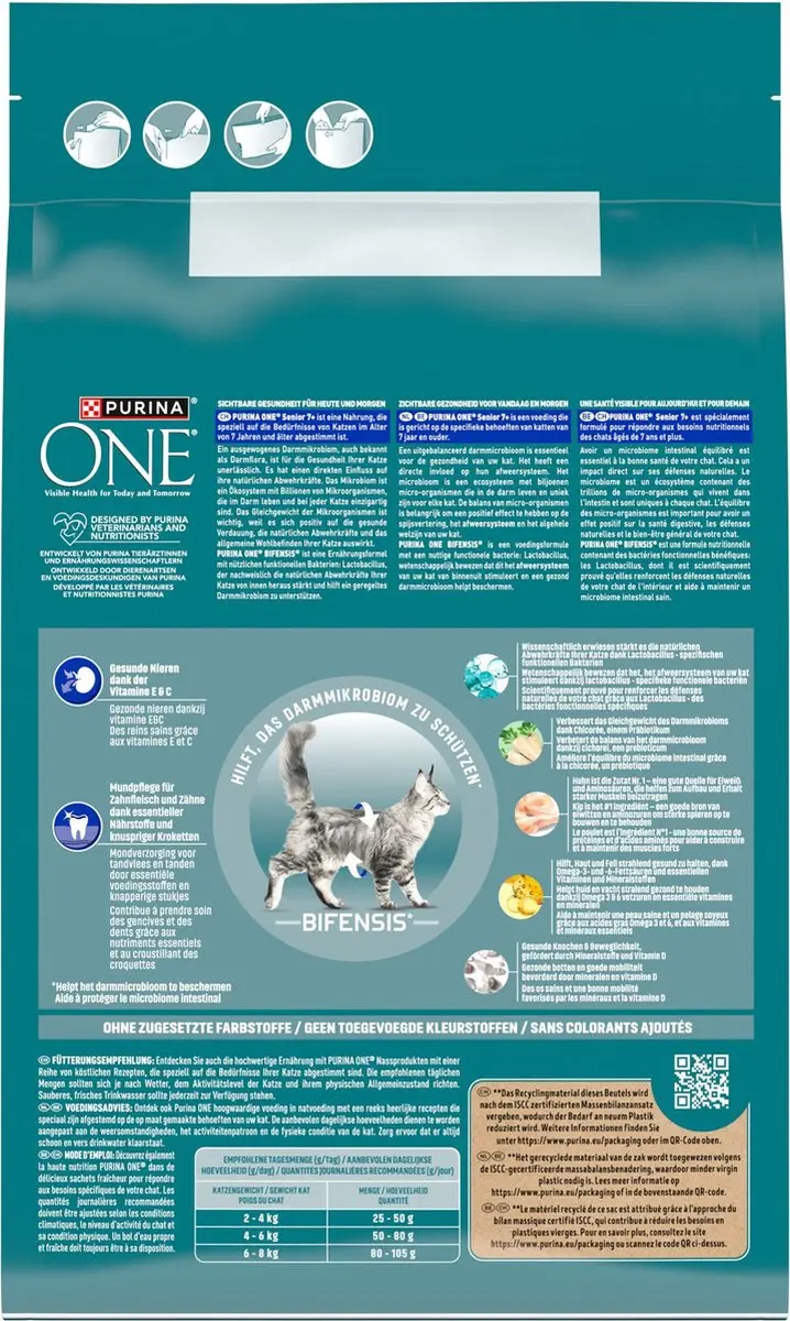 Purina ONE Senior Kattenbrokjes Kip & Volkoren 12kg