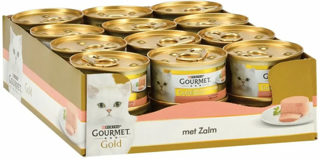 Gourmet Gold Mousse Kattenvoer Zalm - 24x85g