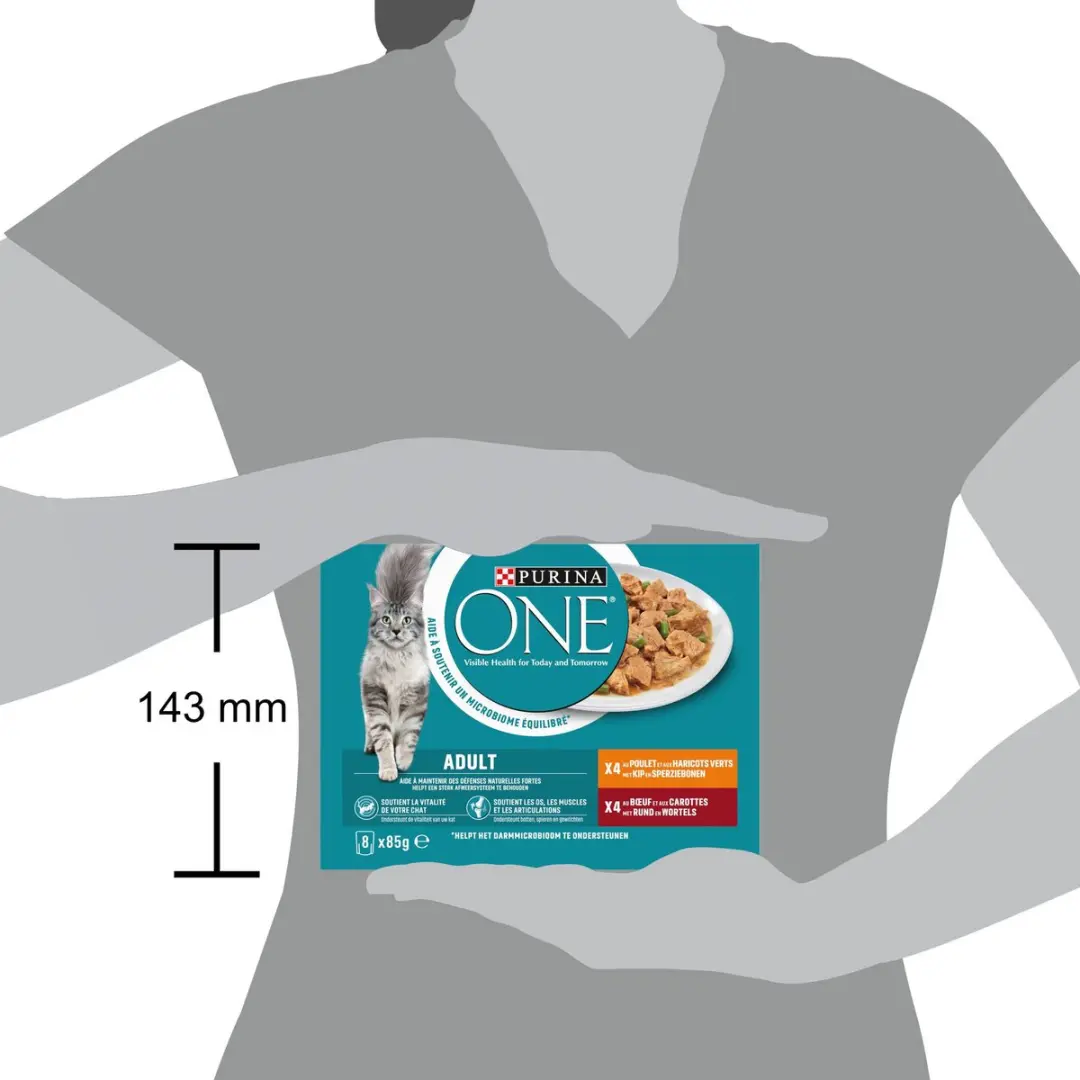 Purina ONE Adult Natvoer Kat - Kip & Rund - 40x85g - afbeelding 6 van 6
