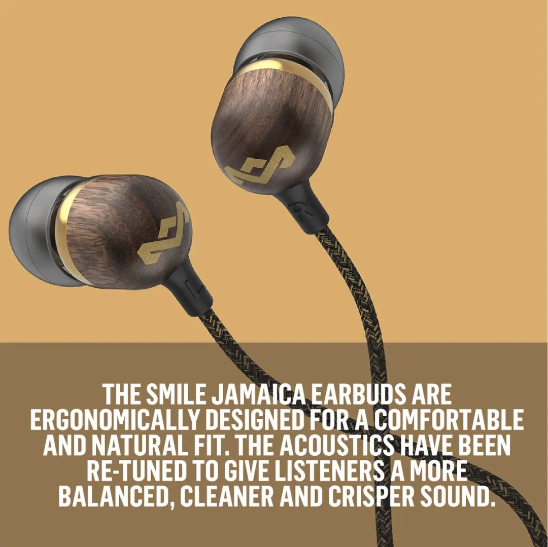 House of Marley Smile Jamaica Oortjes EM-JE041-BA - Bedrade - 9mm Drivers - Brass