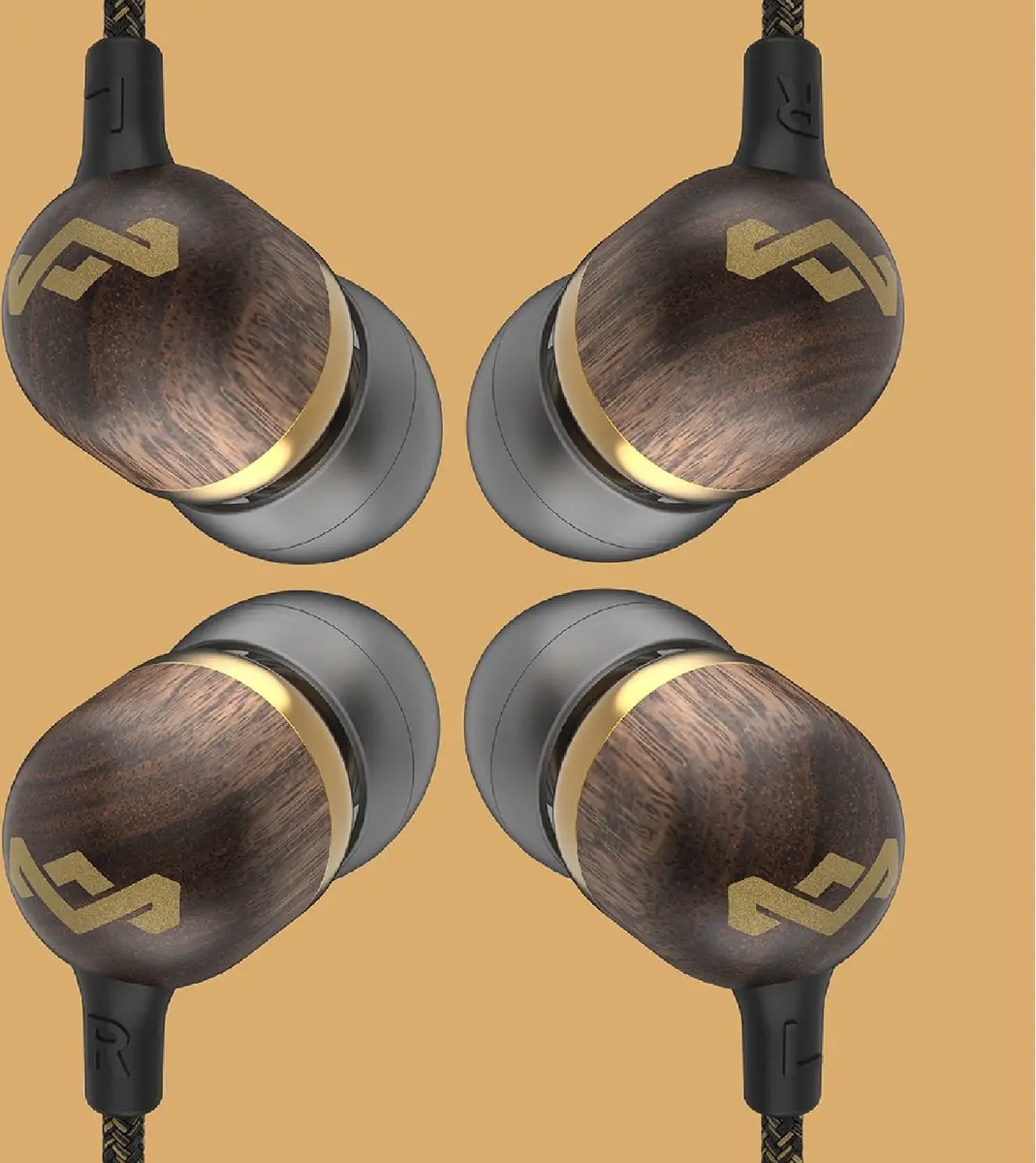 House of Marley Smile Jamaica Oortjes EM-JE041-BA - Bedrade - 9mm Drivers - Brass