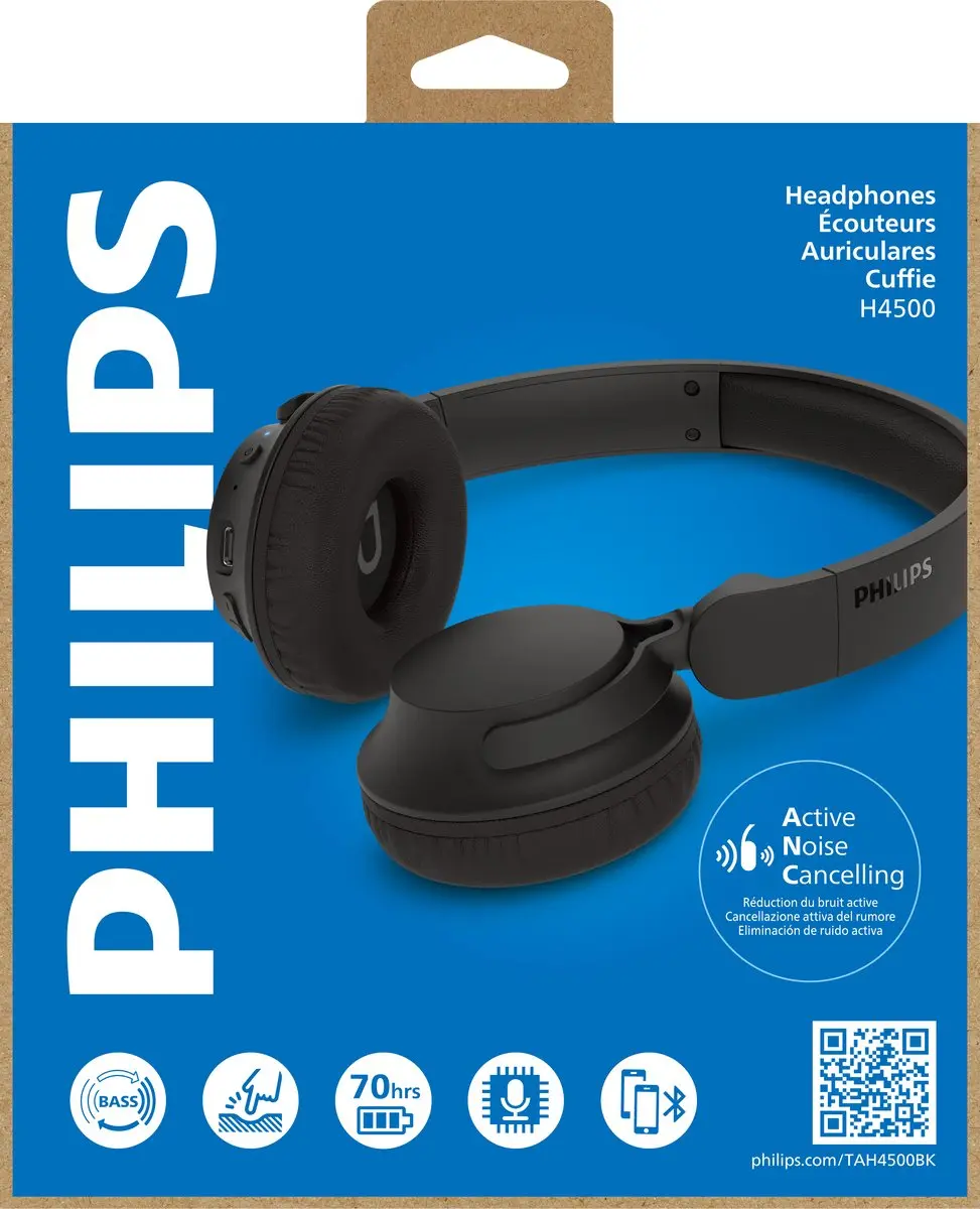 Philips TAH4500BK/00 Draadloze Koptelefoon - Active Noise Cancelling - Zwart - afbeelding 6 van 6