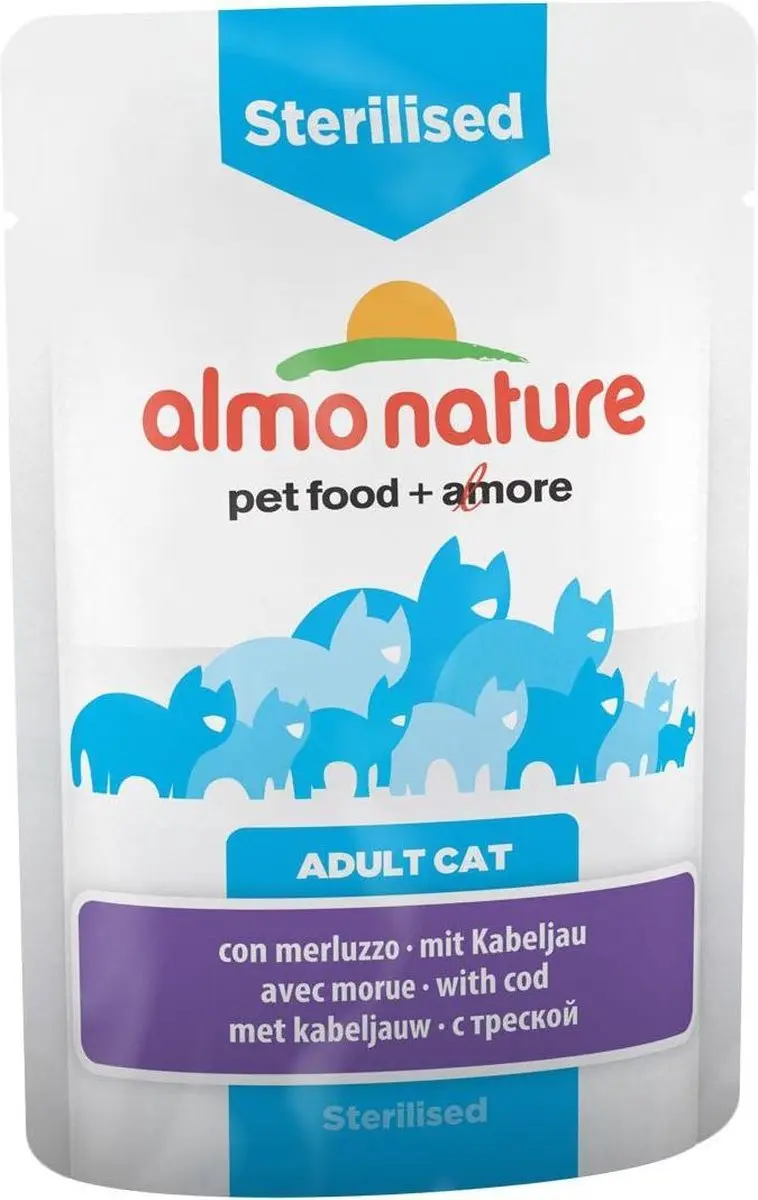 Almo Nature Kat Gesteriliseerd Kabeljauw 30x70g