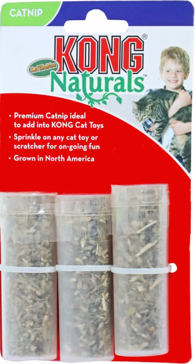 KONG Naturels Kattenkruid Hervulbare Buisjes - 3 Stuks