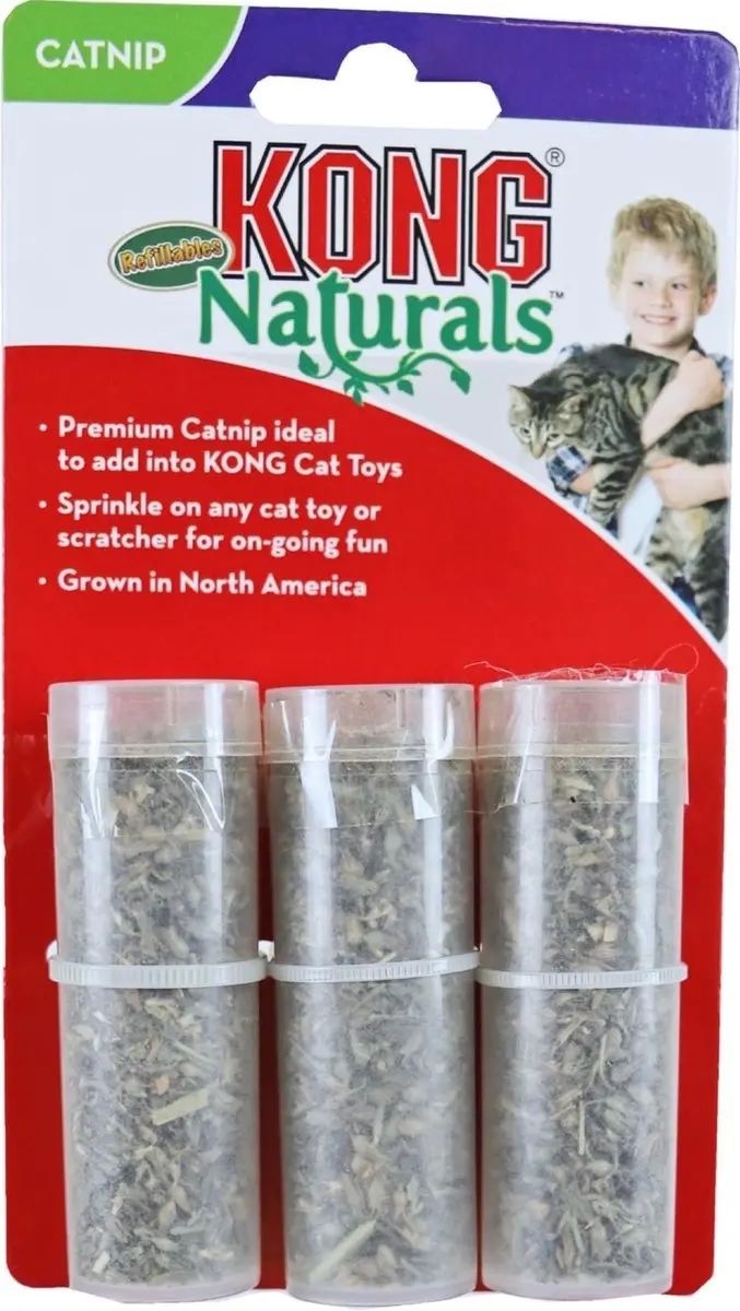 KONG Naturels Kattenkruid Hervulbare Buisjes - 3 Stuks