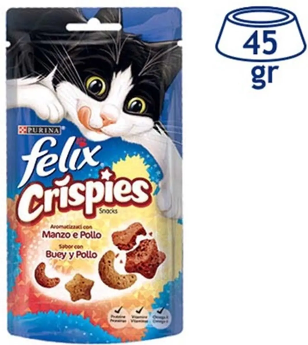 Purina Felix Crispies Rund Kip 4x45g
