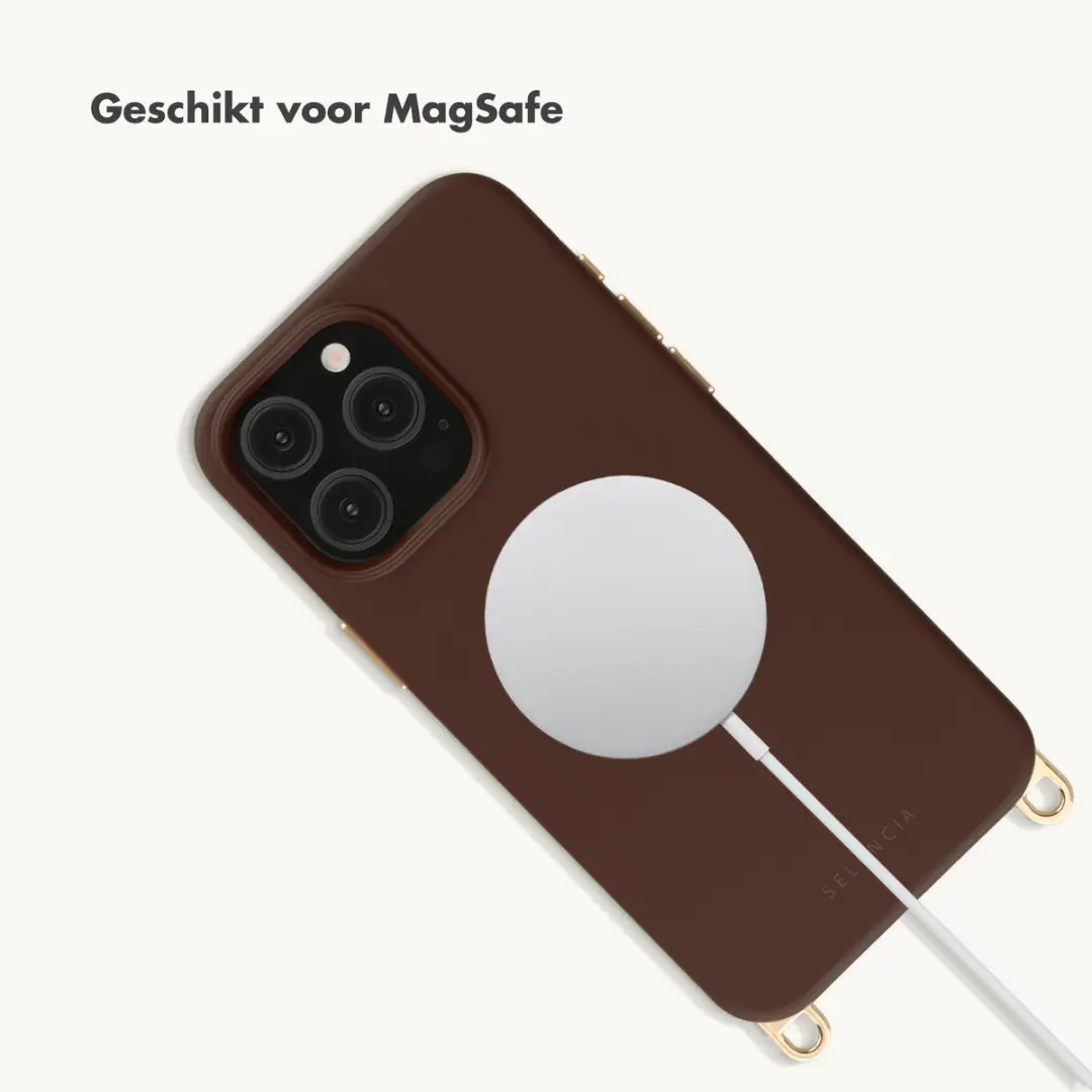 Selencia Hoesje iPhone 15 Pro Max Rivièra Choco Brown - MagSafe - afbeelding 6 van 6