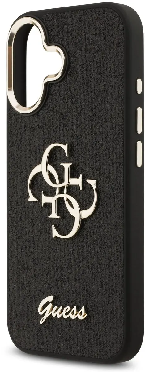 GUESS PU Fixed Glitter 4G Backcover iPhone 17 - 14700 - Zwart