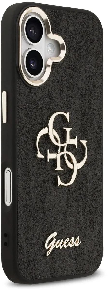 GUESS PU Fixed Glitter 4G Backcover iPhone 17 - 14700 - Zwart
