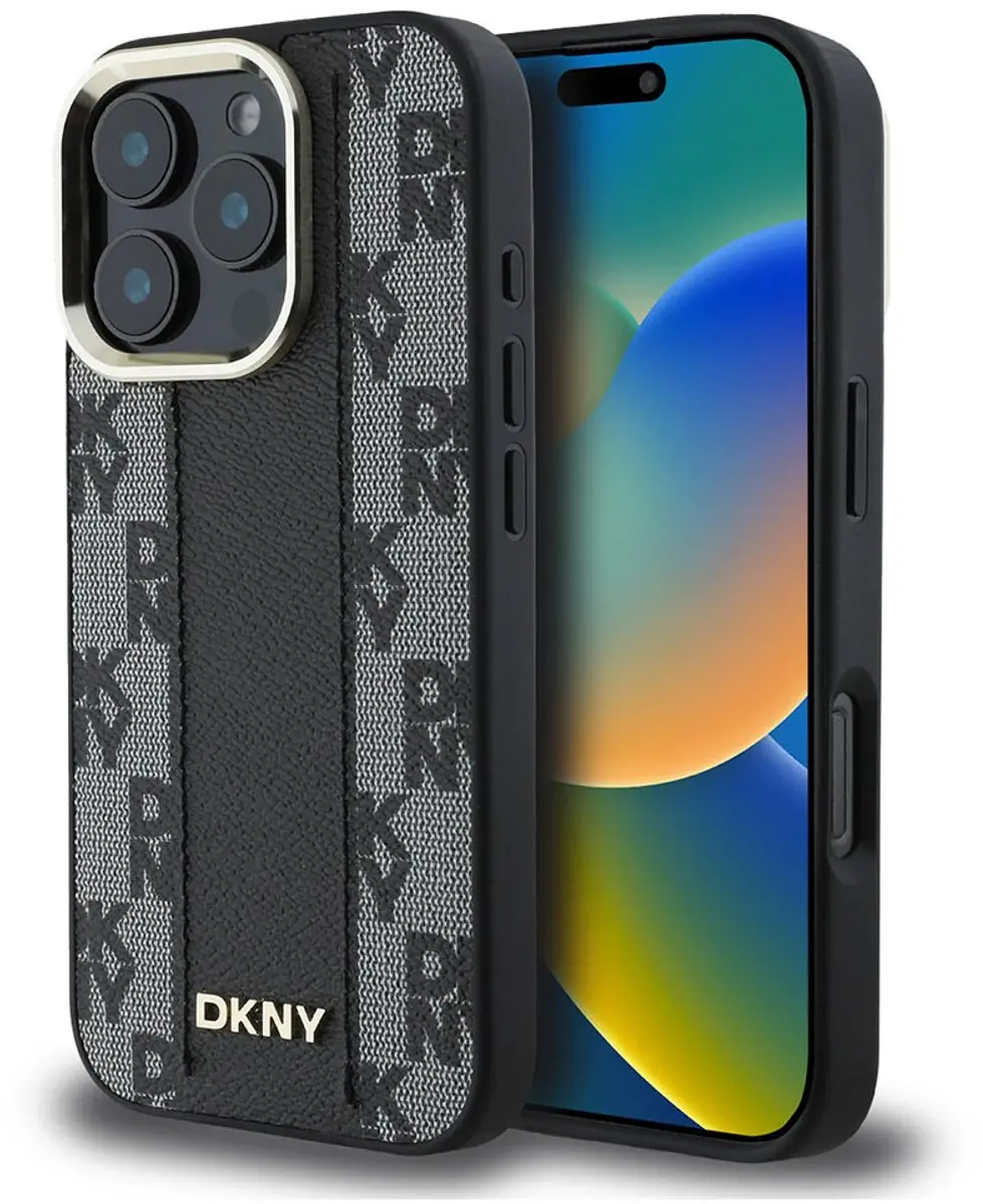 DKNY Hoesje iPhone 16 Pro Max MagSafe - Ruitjespatroon Zwart - DKHMP16XPCPVSLK