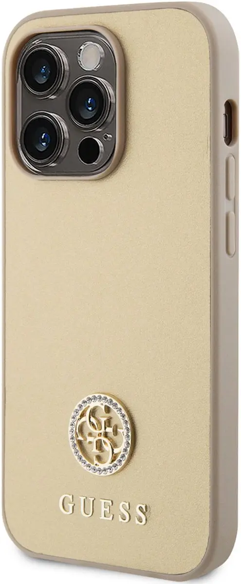 Guess 4G Strass Metal Logo Back Case Goud