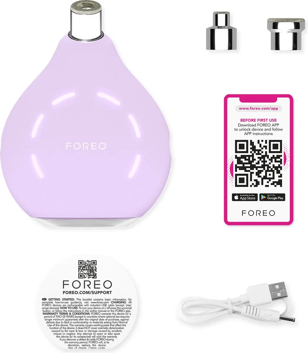 FOREO KIWI Derma F1955 Diamant Microdermabrasie - 6 Snelheden - Lavender - afbeelding 6 van 6