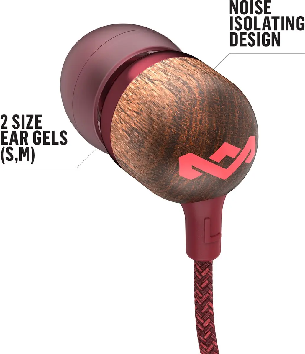 House of Marley Smile Jamaica EM-JE041-RD Oortjes - Rood - afbeelding 6 van 6