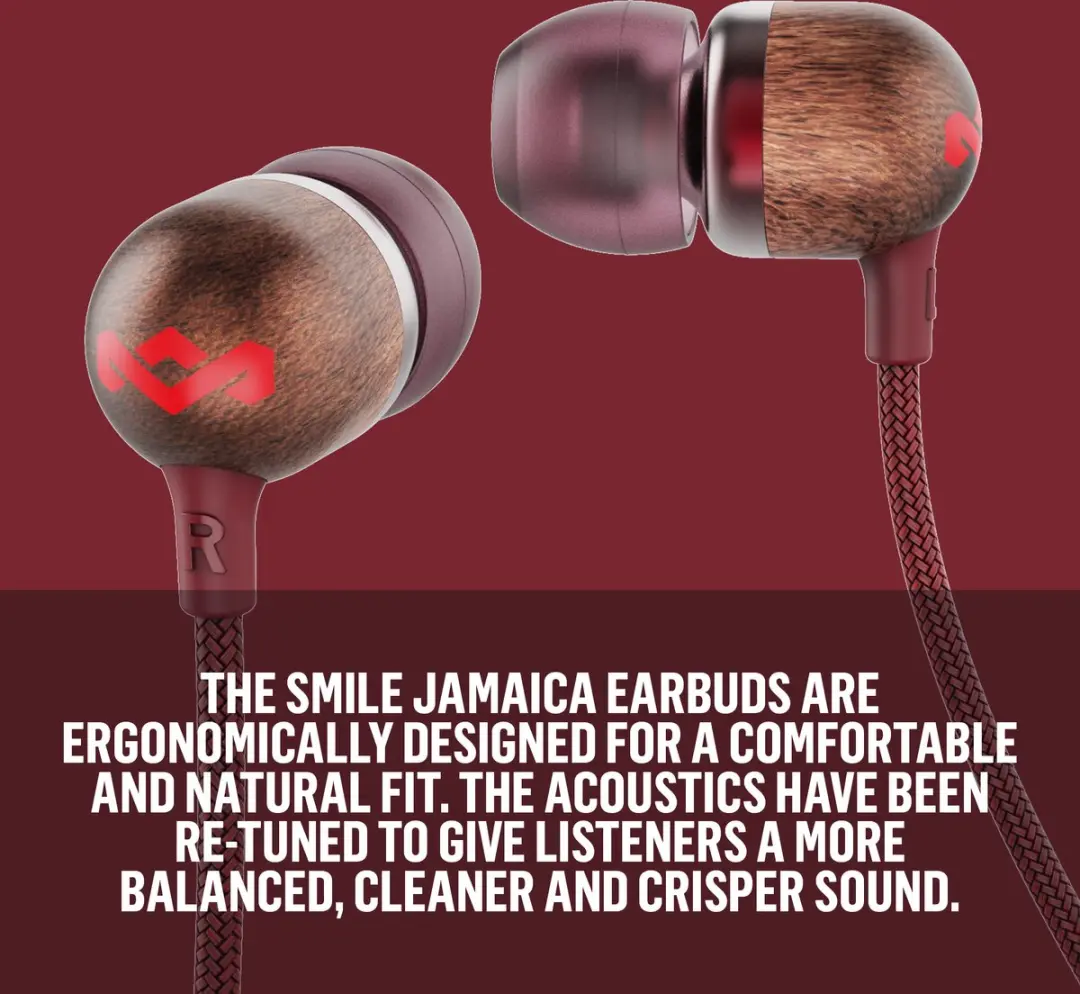 House of Marley Smile Jamaica EM-JE041-RD Oortjes - Rood
