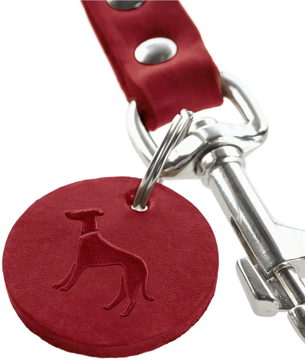 Hunter Looplijn Leder Hondenriem 100x1.6cm - Rood